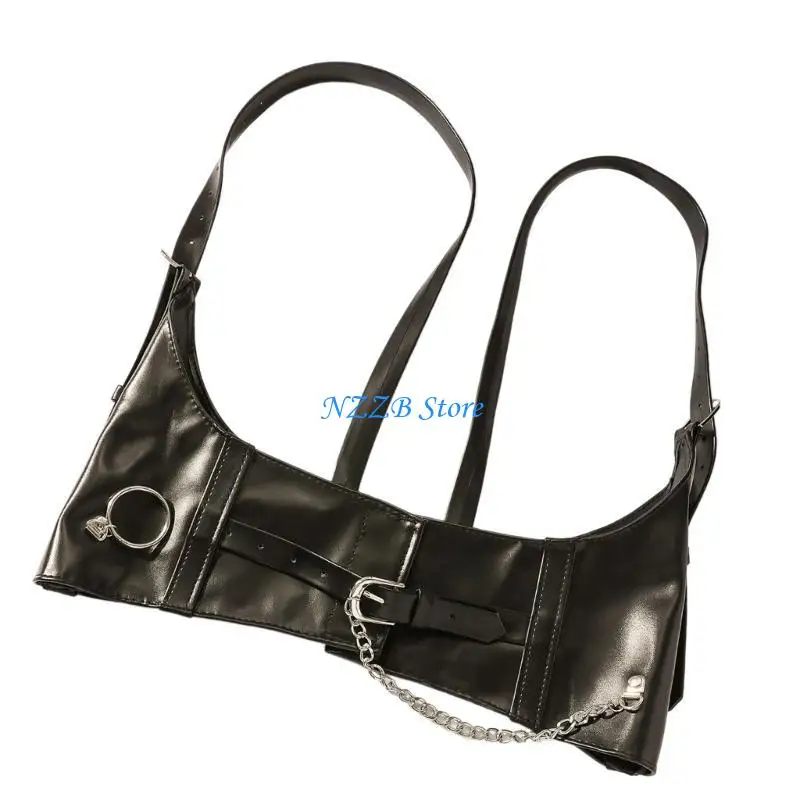 T21F Punk Underbust Riem voor Vrouwelijke Modieuze Body Corset Harnas Riem Tailleband Rollenspel Vrouwen Riem Kostuum
