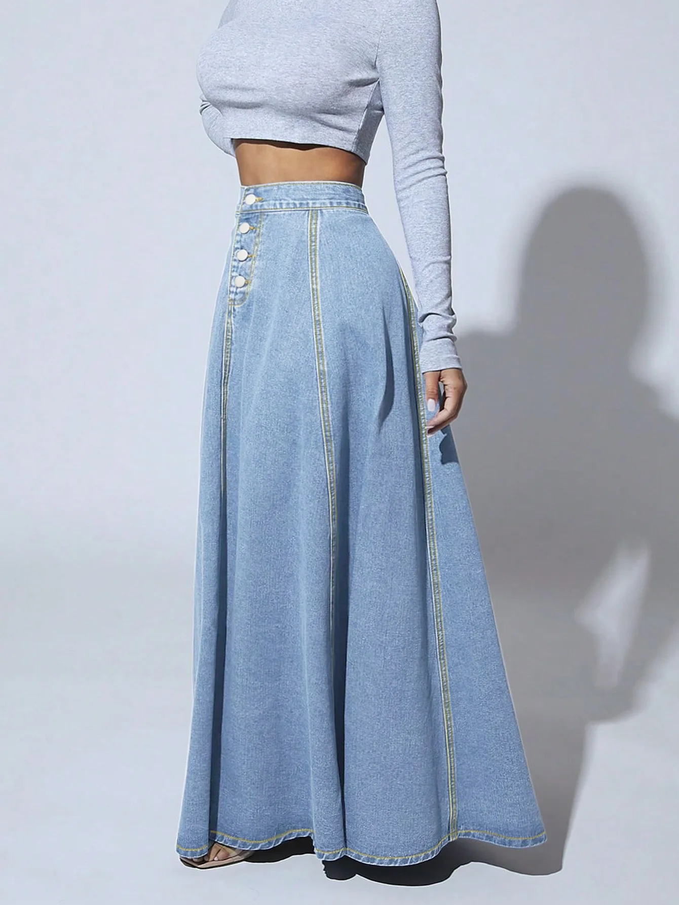 Autumn Retro Classic All-Match Skirt Women Casual Commuter Outing Tight Sexy Irregular Long Denim Vitality Skirt Girl Cool y2k