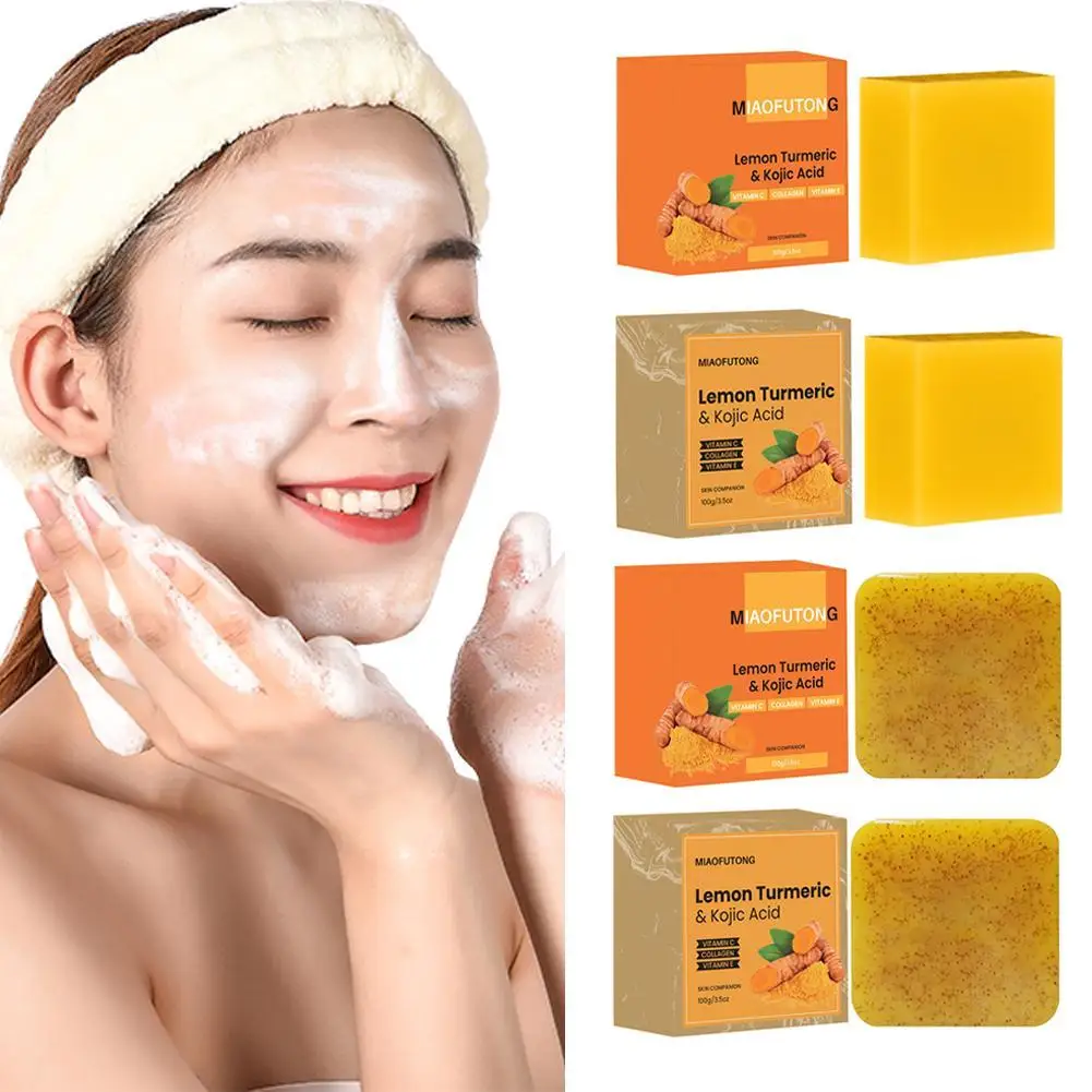 Açafrão e limão Kojic sabão, Brilhante pele melhor sabão, Sabão Kojic