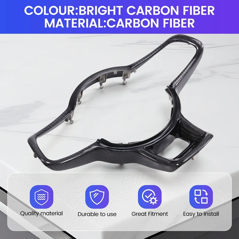 

Carbon Fiber Steering Wheel Decorative Frame Rline Button Frame BJAS
