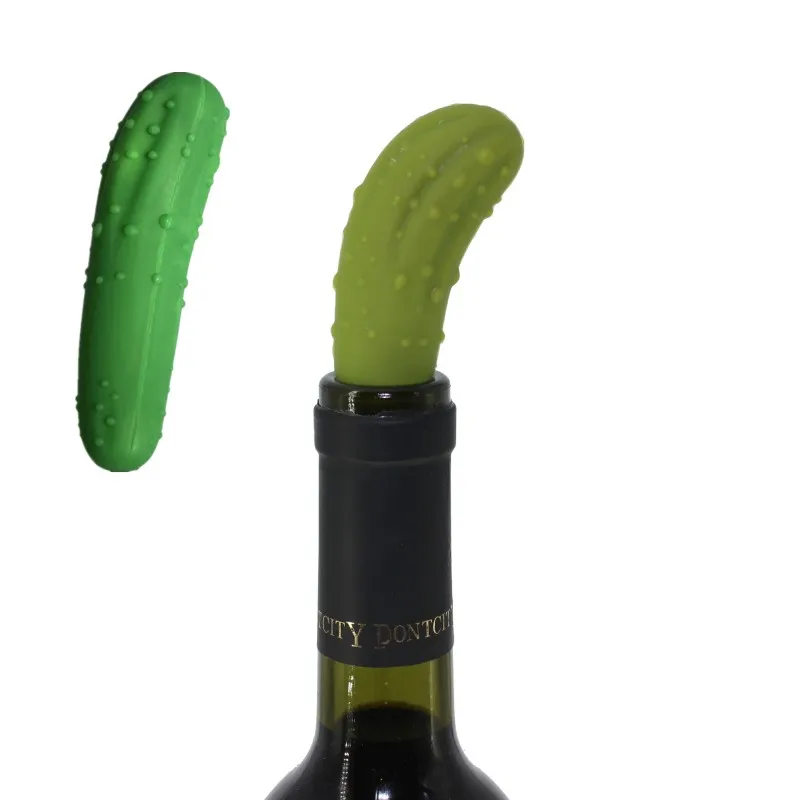 Silicone Cucumber Bottle Stopper Wine Cork Flexible Sealing Cucumber Beer Champagne Wine Cork Plug Bar Champagne Bottle Cork