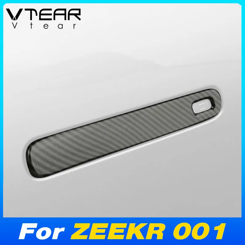 Vtear Car Exterior Door Handle Shell Cover Sticker Chrome Protector Decoration Accessories For ZEEKR 001 WE ME YOU Z-sport 2024