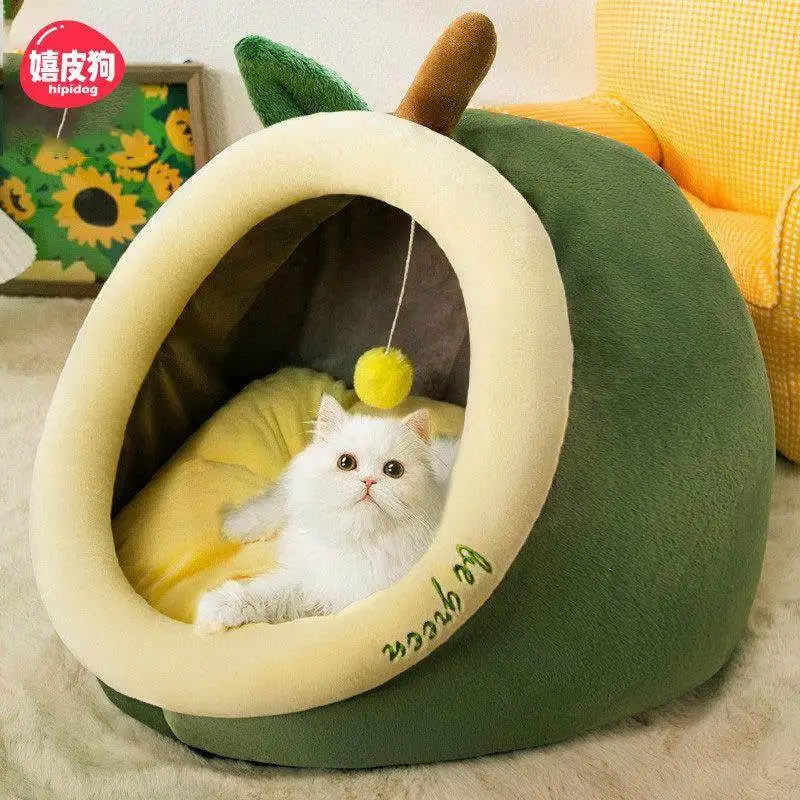 

Cross-Border Avocado Detachable Washable House Small Medium Dog House Semi-Enclosed All-Season Universal Pet Bed Mat