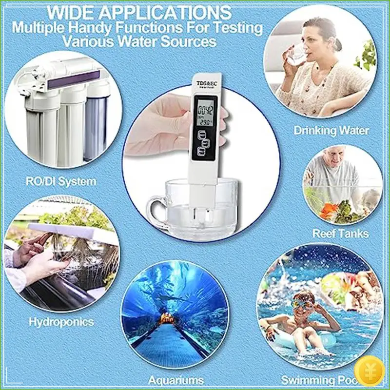 3-In-1 TDS Meter Digital Water Tester TDS,Temperature And EC Meter For Hydroponics, Drinking Water