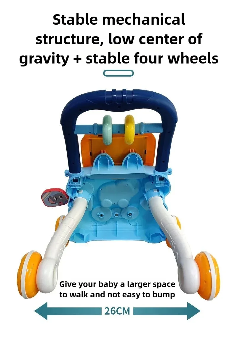 مشاية موسيقية للأطفال مع لعبة لوح فني لأنشطة الأطفال وتعلم ألعاب المشي للطفل بمساعدة المشي من سن 1 إلى 3 سنوات