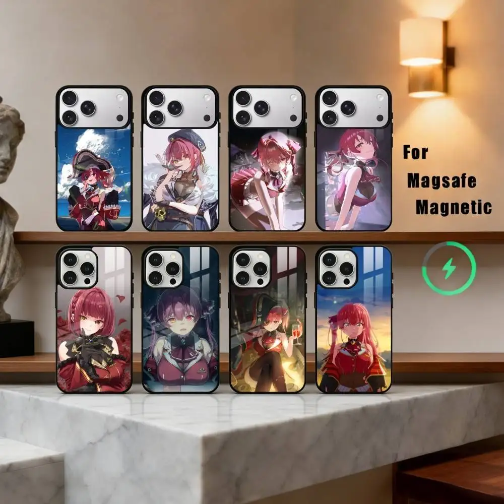 

H-Houshou M-Marine H-Hololive-E Phone Case For iPhone 17,16,15,14,13,12,Plus,Pro,Max for Magsafe Magnetic Wireless Charging