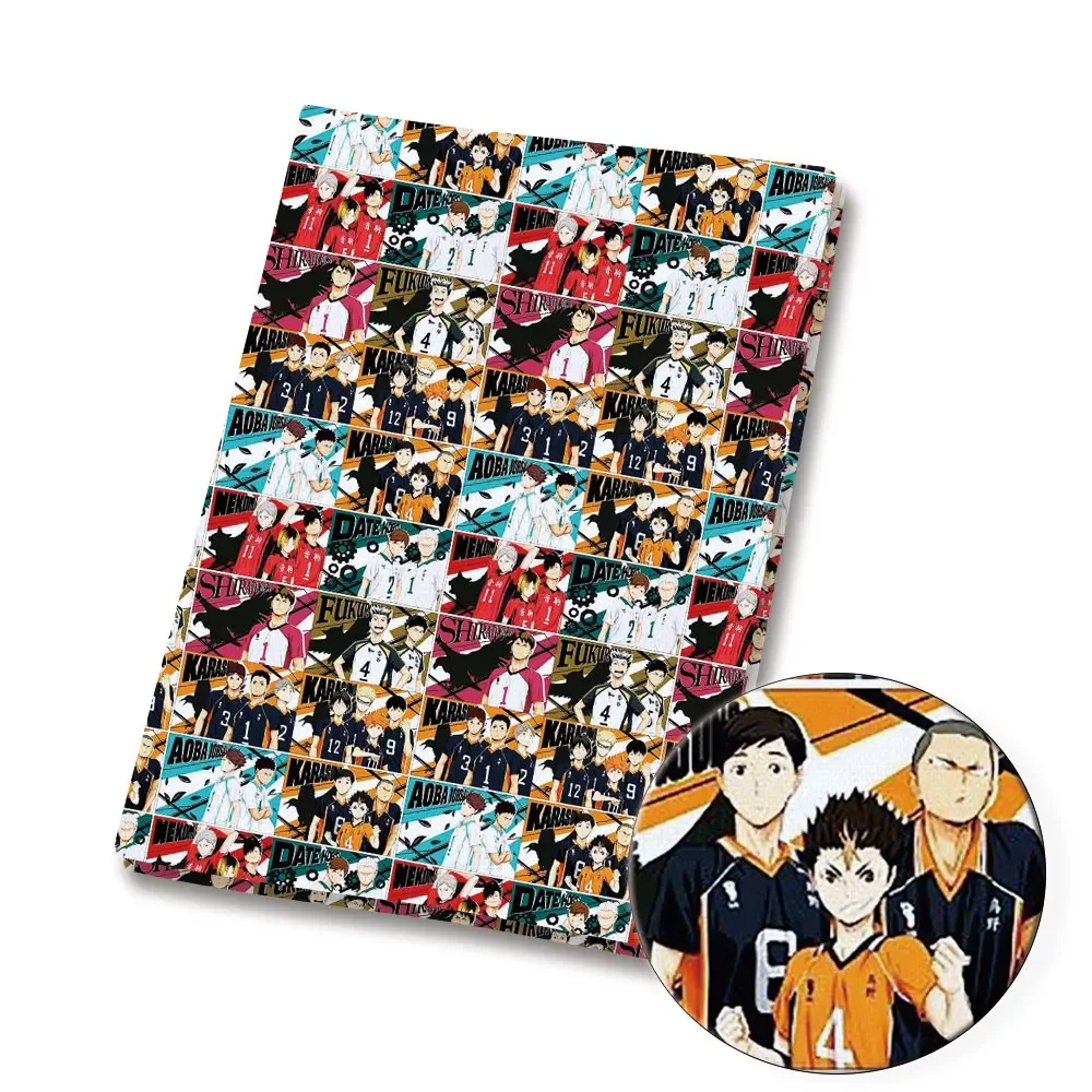 Haikyuu fabric Cartoon 140x50CM Polyester cotton Fabrichandmade sewing patchwork printed fabric fabric anime fabric