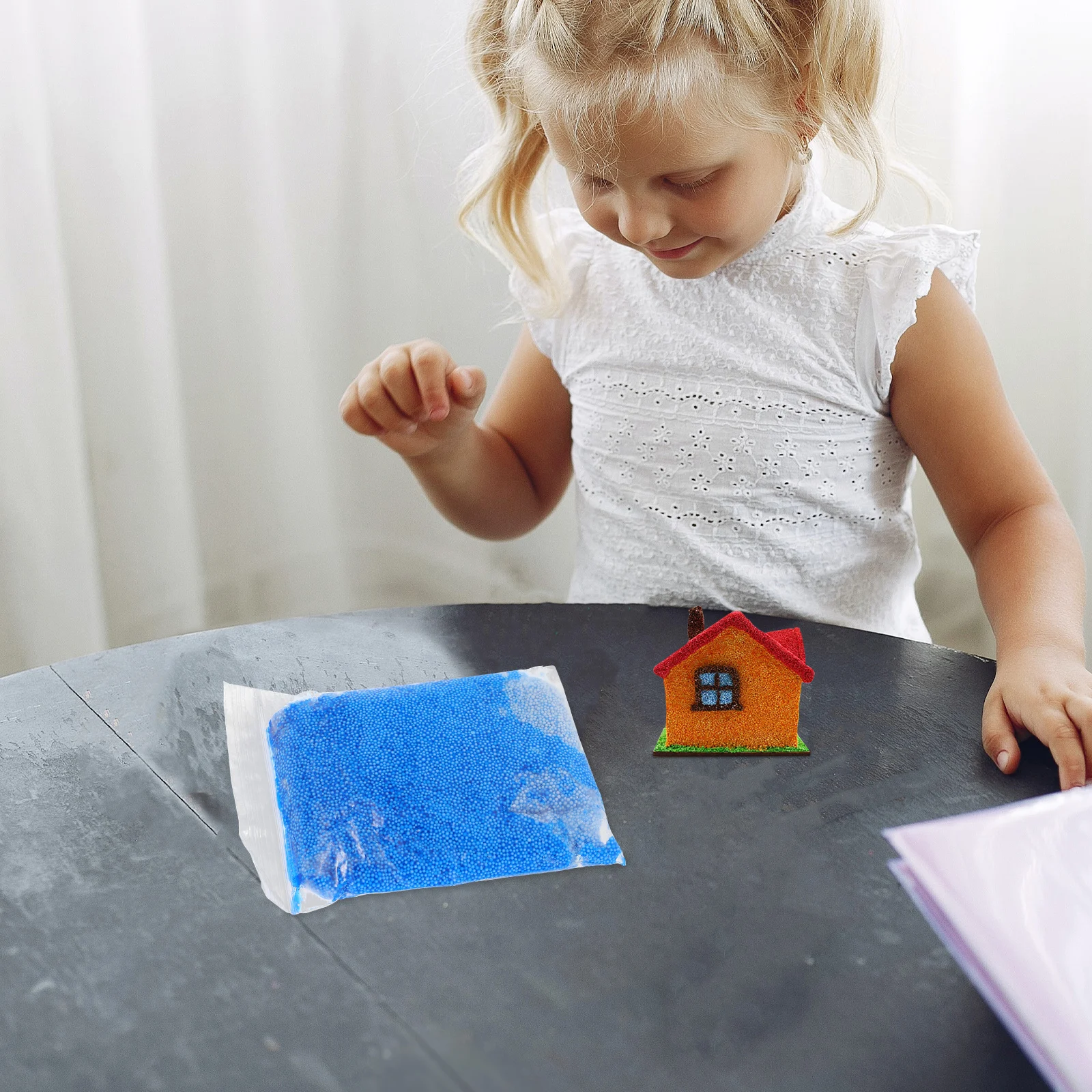 

Light Pink Snowflake Mud Creative Remoldable Beads for Art Craft Gift for Kids Bubble Clay Remoldable Beads Bubble Clay