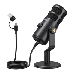 MAONO PD100U Dynamic USB Microphone With Type-c Connector For Phone Compute Metall Mic For Recording Streaming Gaming