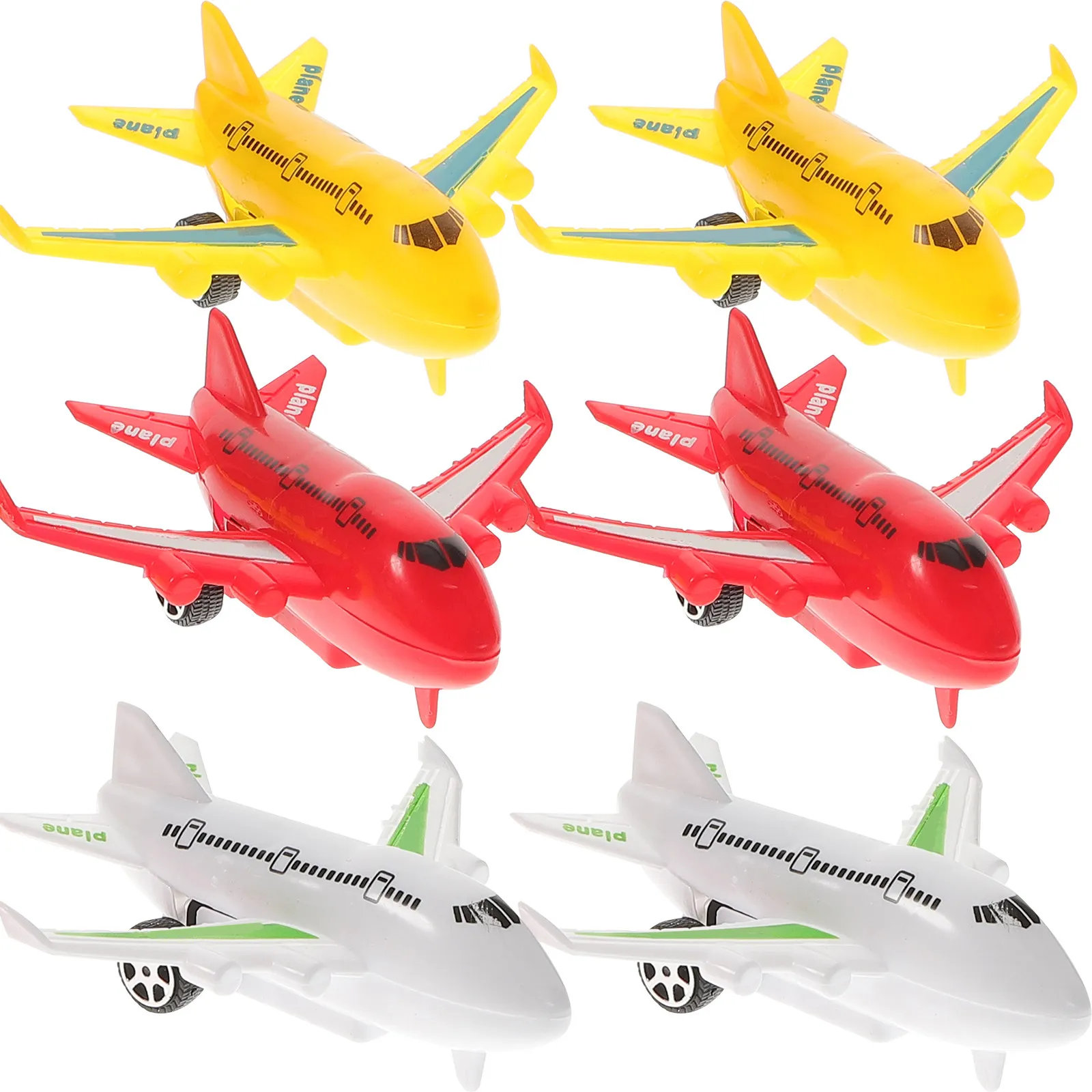 

Набор из 6 миниатюрных пластиковых самолетов: развивающая игрушка для детей, имитация авиатехники, для изучения цветов, потенциальный подарок