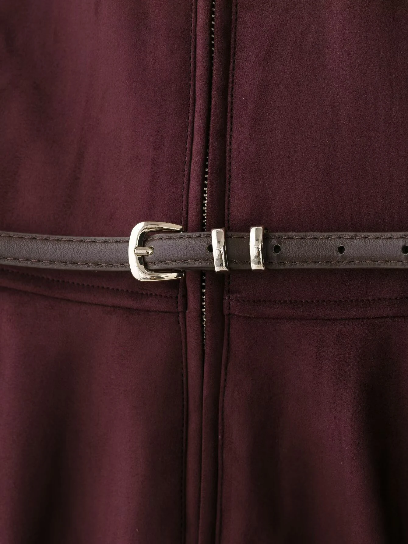 DEEABAE เสื้อแจ็คเก็ตแขนยาวคอกลมสำหรับผู้หญิงในฤดูใบไม้ร่วงพร้อมสายคาดเอวและเสื้อแจ็คเก็ตสไตล์กระโปรงสั้นหนังกลับ