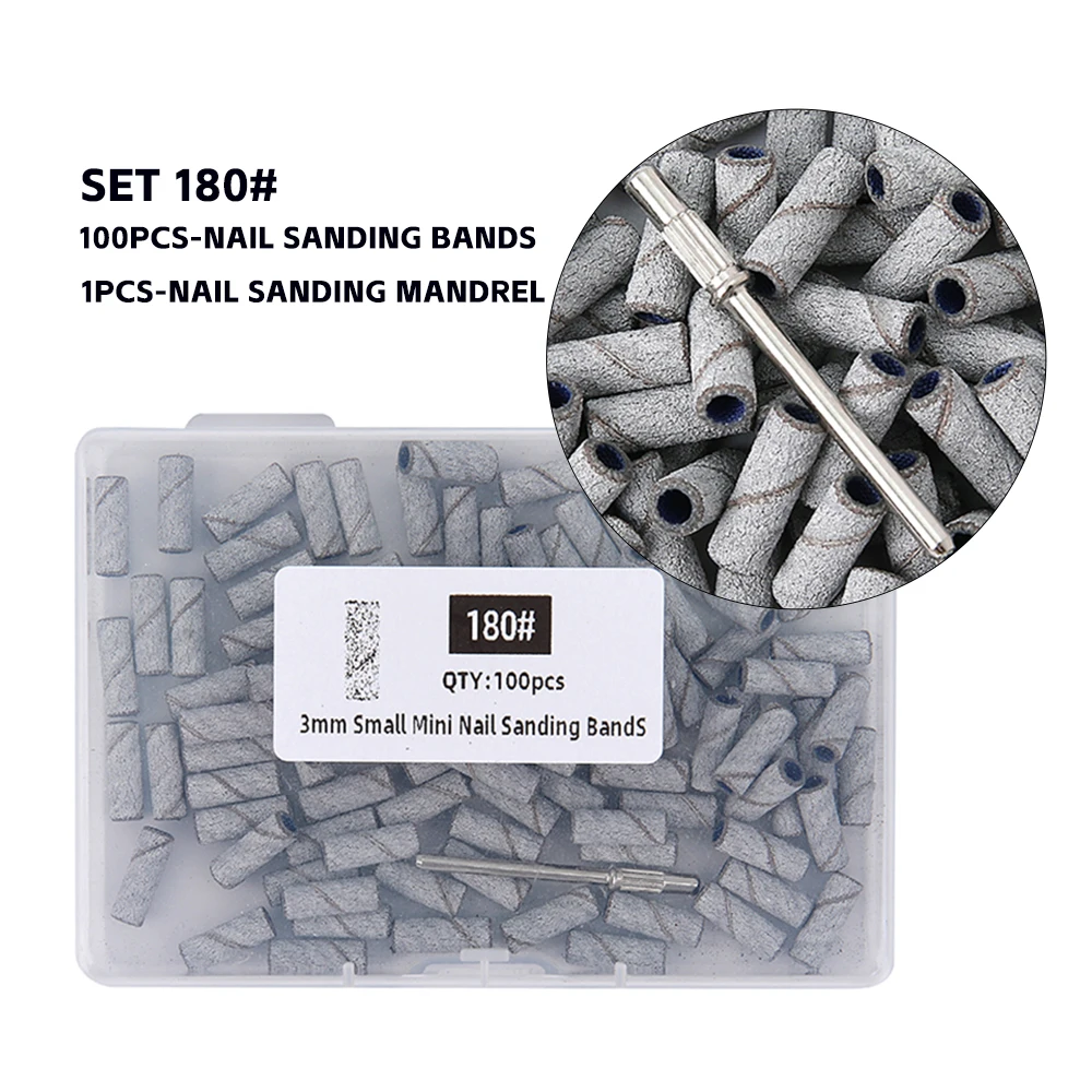 3 mm Nagelschleifbänder, Körnung 80/120/180/240, Mini-Nagelbohrer, elektrisches Nagelfeilen-Zubehör, Polieren, Maniküre-Werkzeug, 50/100 Stück