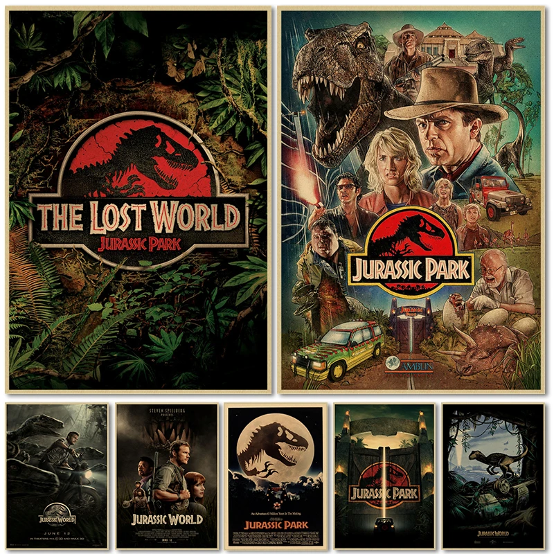 Dinosaur Canvas Painting Jurassic Park Movie Posters Vintage Posters and Prints Wall Art Pictures for Living Room Home Decor