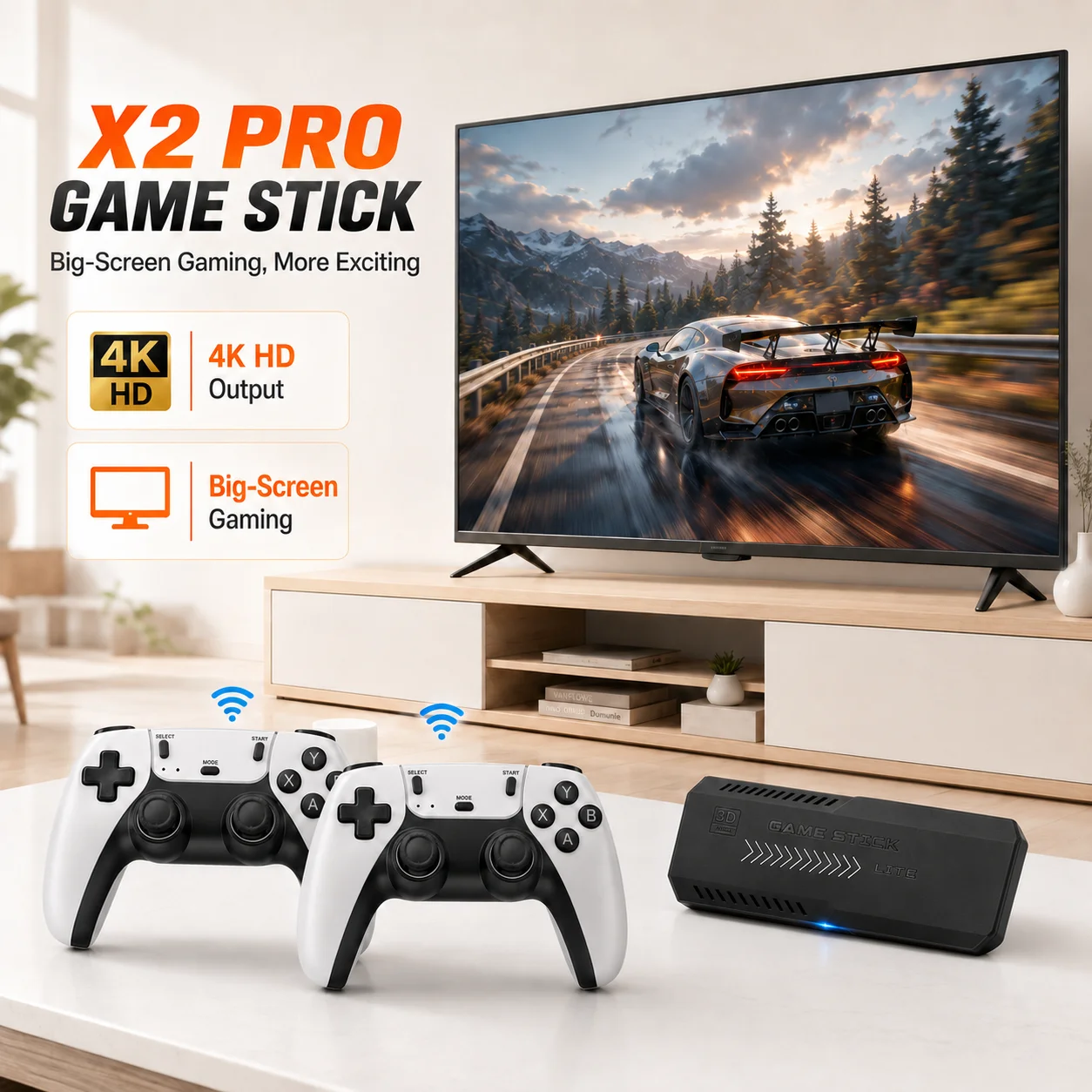 64G Game Stick 40000+ Classic - Gaming Console X2 review and price