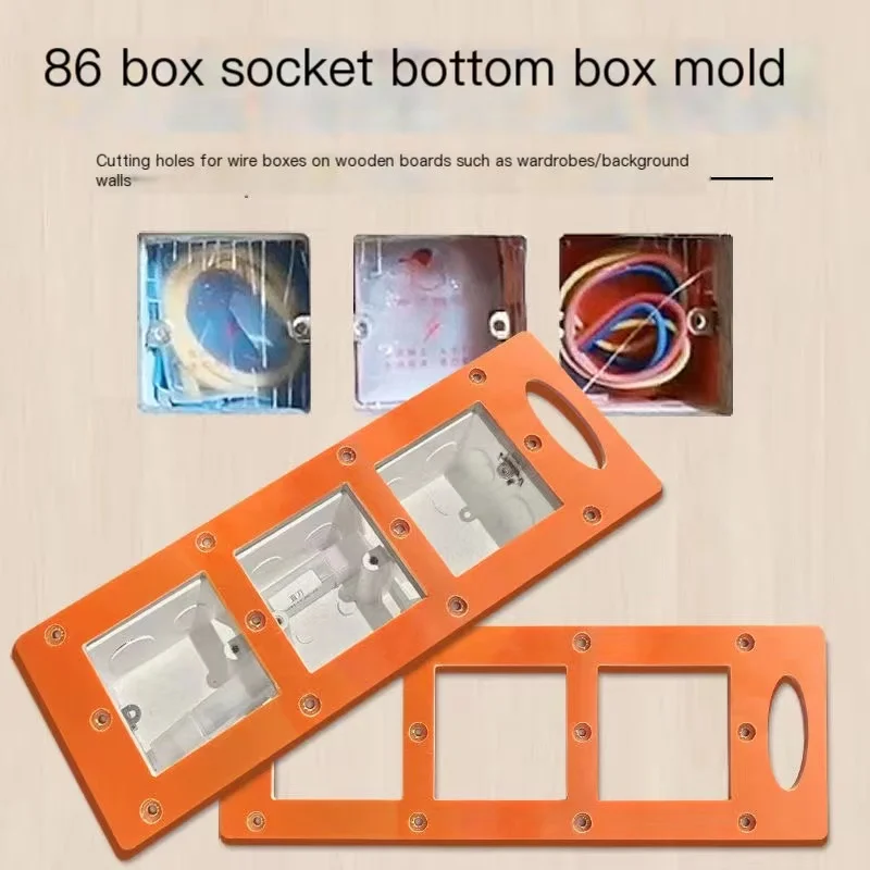 New Switch Socket Bottom Box Slotted Scribing Template Tool Opening Hole Decoration Tool Bricklayer Tool with Milling Cutter