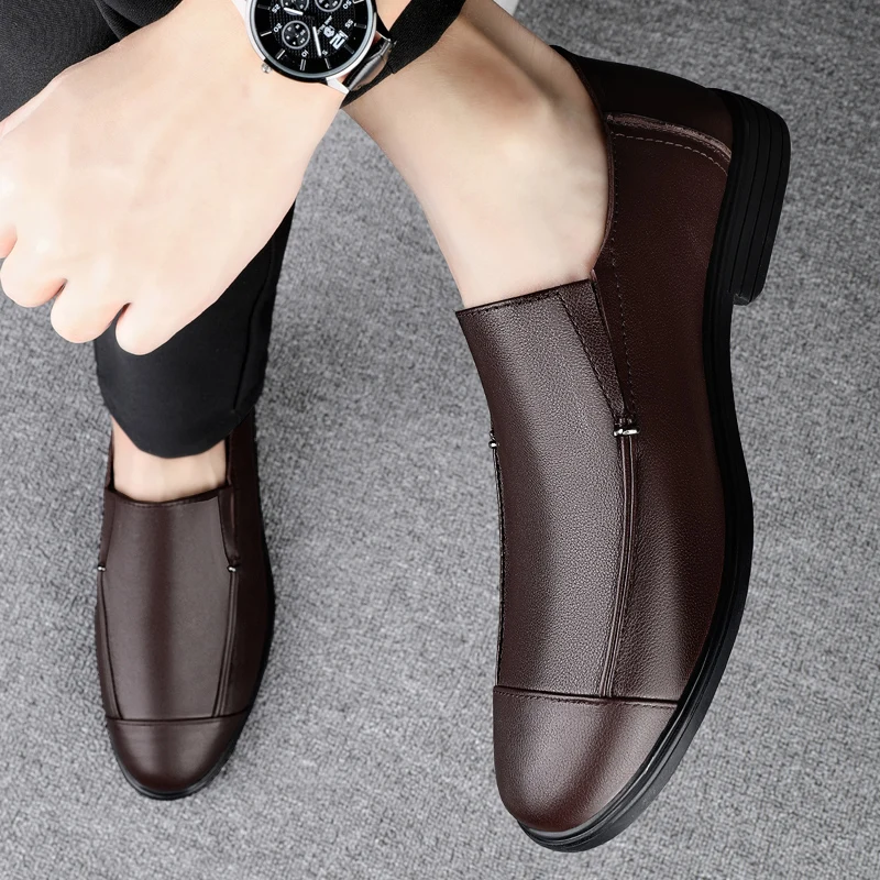 Brand Luxury Genuine Leather Men Loafers Dress Shoes Slip On Male Shoes Casual Shoe Man Party Wedding Driving Moccasins Footwear