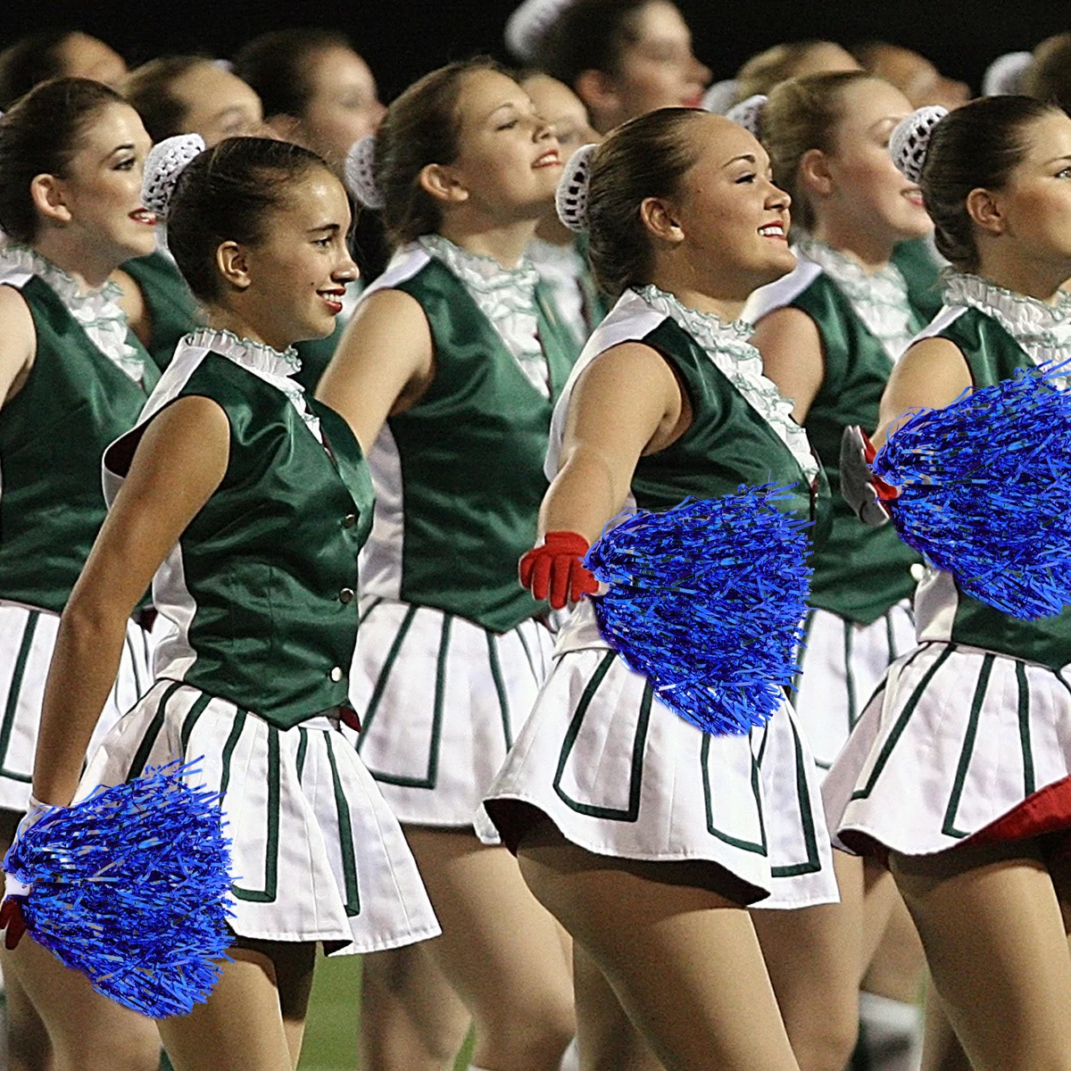 

12Pcs Cheer Pom Poms Plastic Handheld Durable Lightweight Mixed Colors for Sports Meeting Dance Party Festival Cheerleading