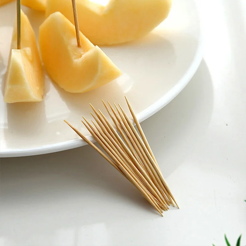 أعواد أسنان مصنوعة من الخيزران صديقة للبيئة مكونة من 1300 قطعة - أعواد خشبية مزدوجة الأطراف ورقيقة جدًا وقابلة للتصرف للمنزل والمطاعم والسفر (Nat) #4