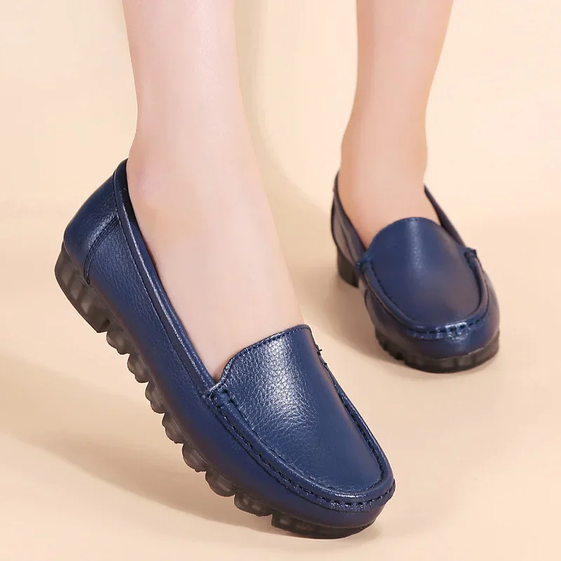 Spring Women Flats 2023 Autumn Woman Loafers Moccasins Female Shoes Slip on Casual Shoes Soft Leather Nurse Ballerina Shoes