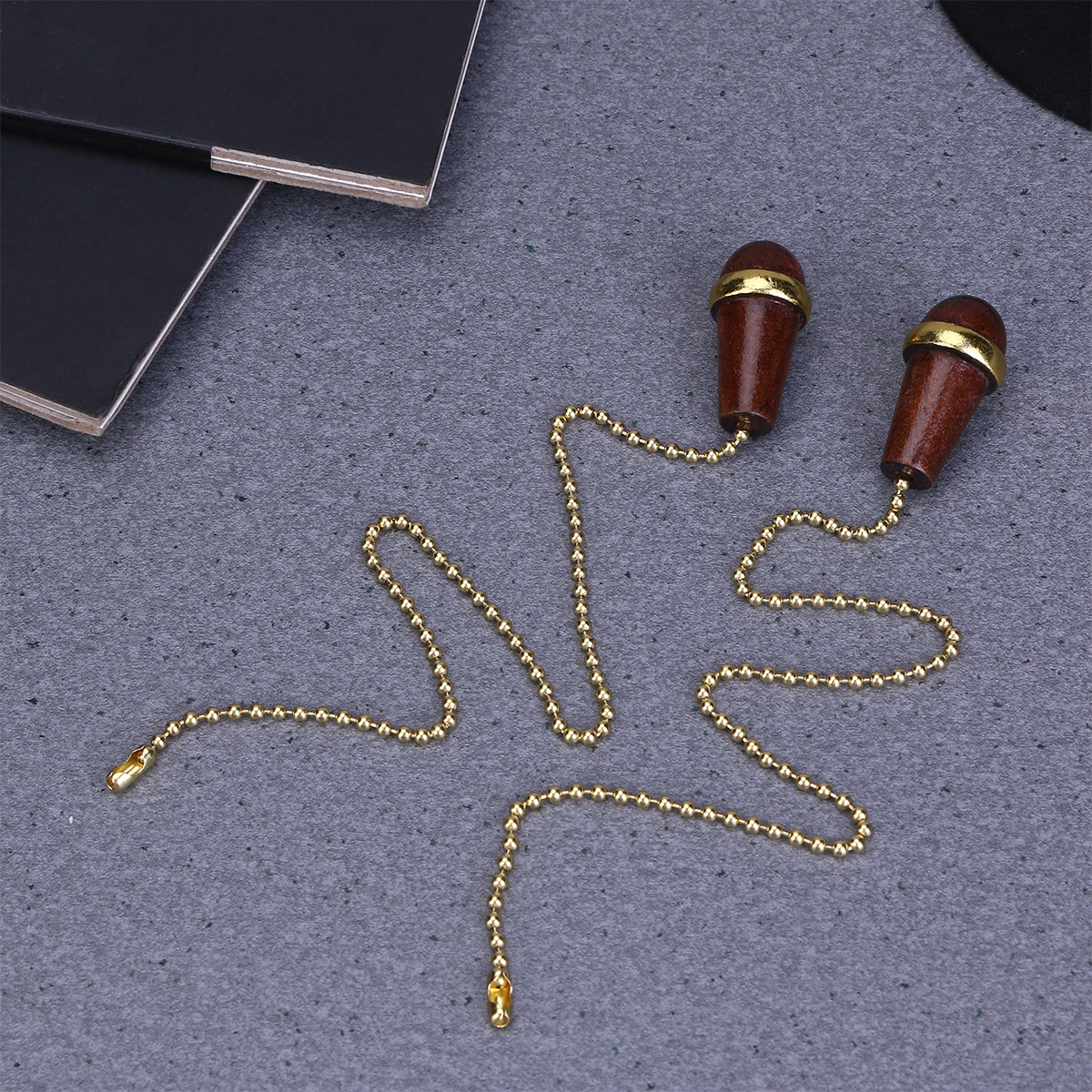 

2PCS Retro Light Hanging Pedant Vintage Chain Pendant Wooden Ceiling Pull Chains Chandelier Hanging Home Party