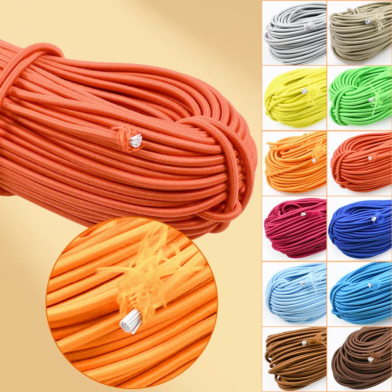 3mm Elastic Rope 10/20/30/40/50M Bungee Cord Hairband Rubber Band Shoelace Sewing Loom Bands Strap