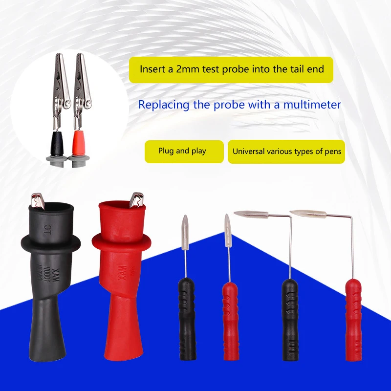 

2mm Needle Test Probes Replaceable Multimeter Sensitive Multimeter Tester Probes Back Probes Kit For Banana Socket Tester