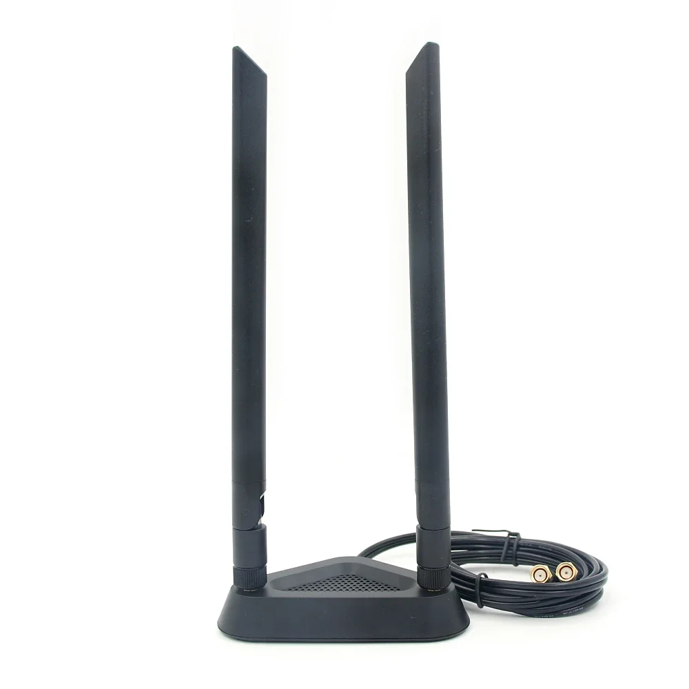 2.4G 5.8G Dual Band High Gain External Antenna Extension Cable Magnetic Base for ASUS Wifi Router Wireless Card Signal Booster