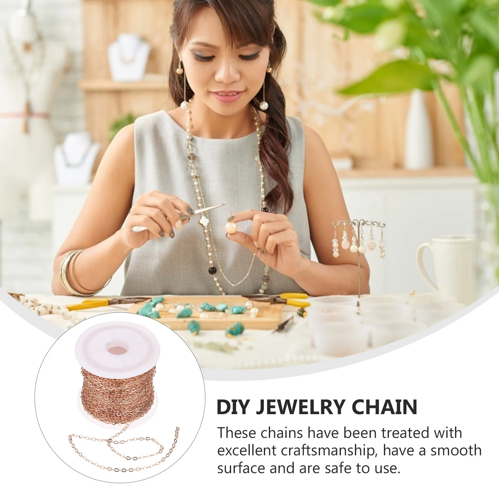 DIY Copper Chain Hand-friendly Excellent Craftsmanship Accessory Bracelet Cable Convenient Decorative Jewelry Making Sweater