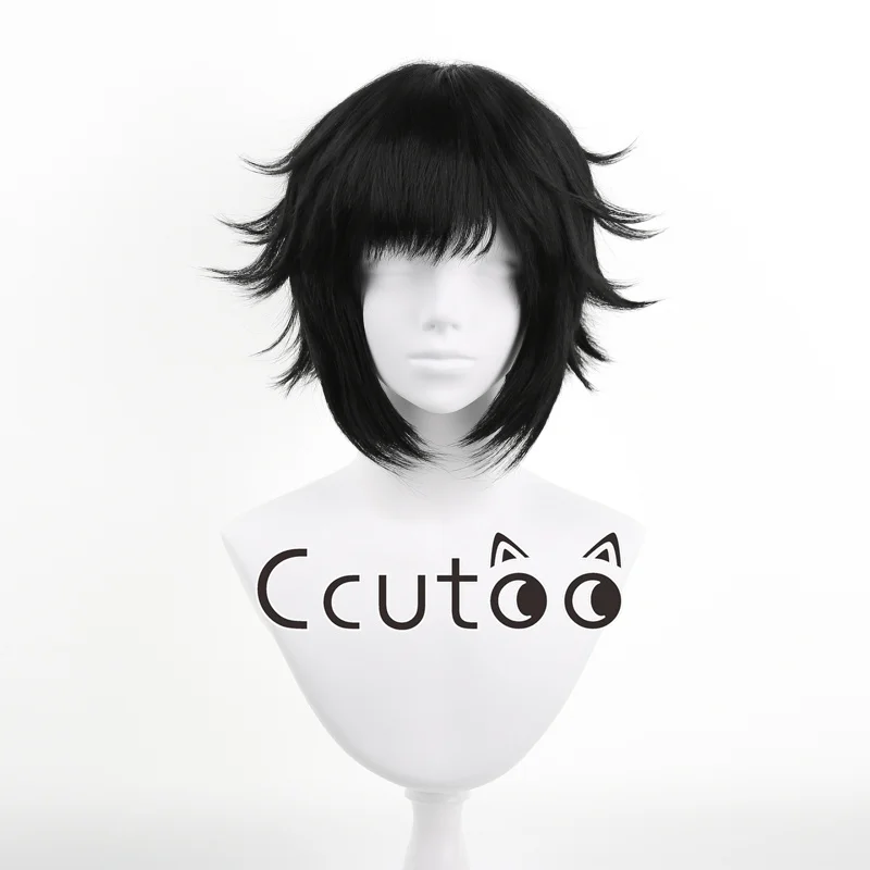 

Kaigaku Kimetsu No Yaiba Cosplay Wig Black Short Heat Resistance Synthetic Hair Role Play Party Costume Wigs with a Free Wig Cap