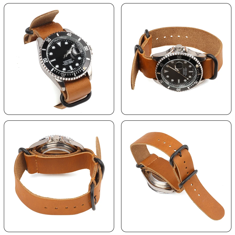 Retro Genuine Leather Watchband 18mm 20mm 22mm Long Watch Strap Replacement for Men Women Universal Wristband Bracelet