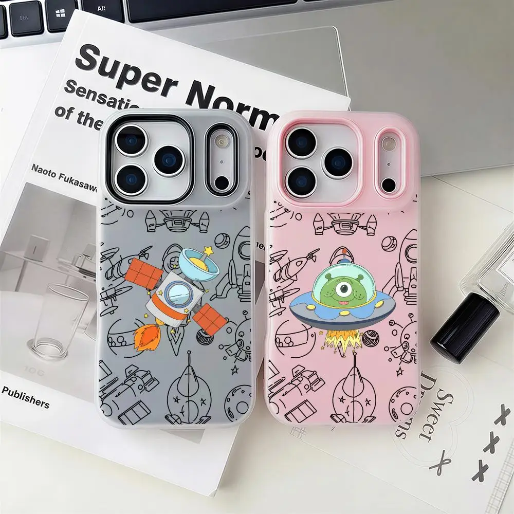 

Крутой чехол для телефона «Астронавты» 2-в-1: съемный прозрачный чехол со слотом для карт и фотографий для iPhone 12-17