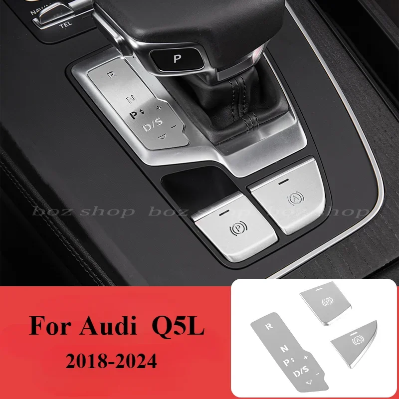 Interior Modification Central Control Gear Light Transmission Button Cover Chrome-plated Decorative Sticker For Audi A5 A4L Q5L