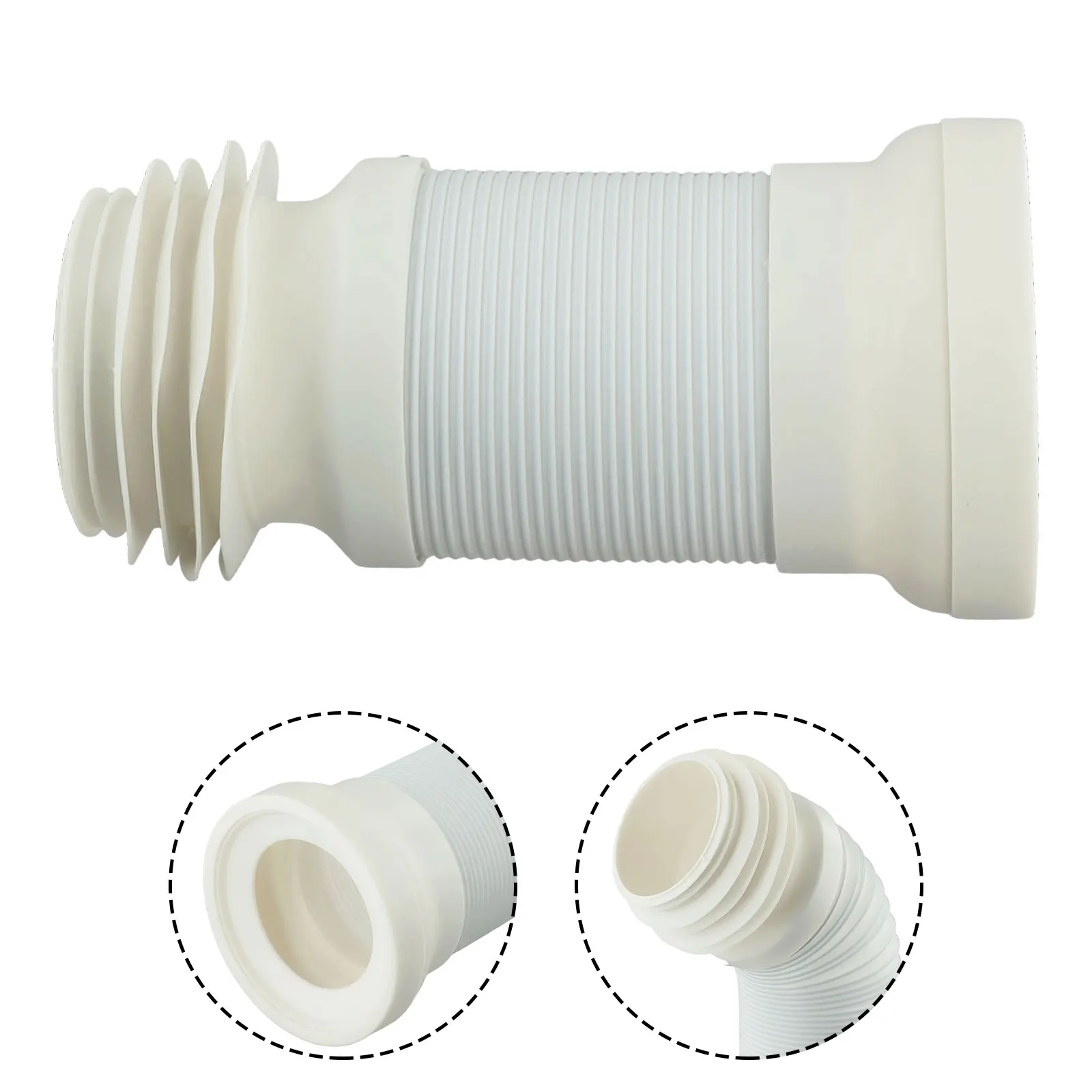 Home Fixtures WC Pan Connector Home White Extendable Home Plumbing PVC Toilet Waste WC Pan Connector High Quality