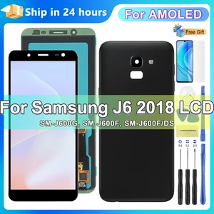 Super AMOLED para el reemplazo de la pantalla Samsung J6, pantalla LCD para Samsung J6 J600 J600F/DS Conjunto de digitalización de pantalla táctil 8 Mejores ventas Samsung J600G Display - №7