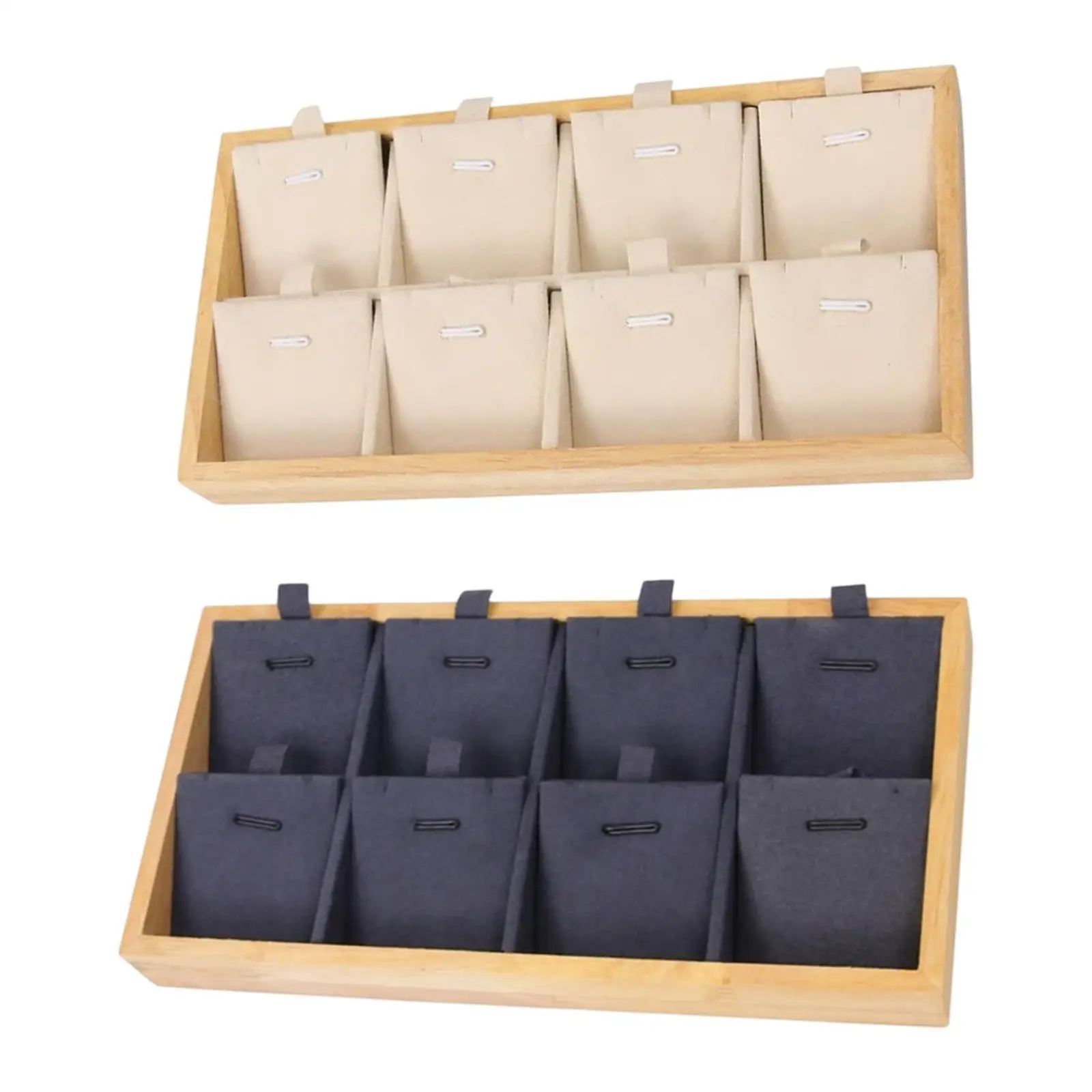 Stackable Jewelry Box Organizer Wood Display Stand Multi Grids Tray for Necklaces Earrings Pendants Storage Shop Use