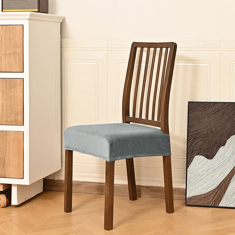 

Anti-slip Elastic Silver Fox Velvet Chair Cover Double Elastic Stool Cover Hotel Restaurant Dust-proof Cover With Fixed Str 2025