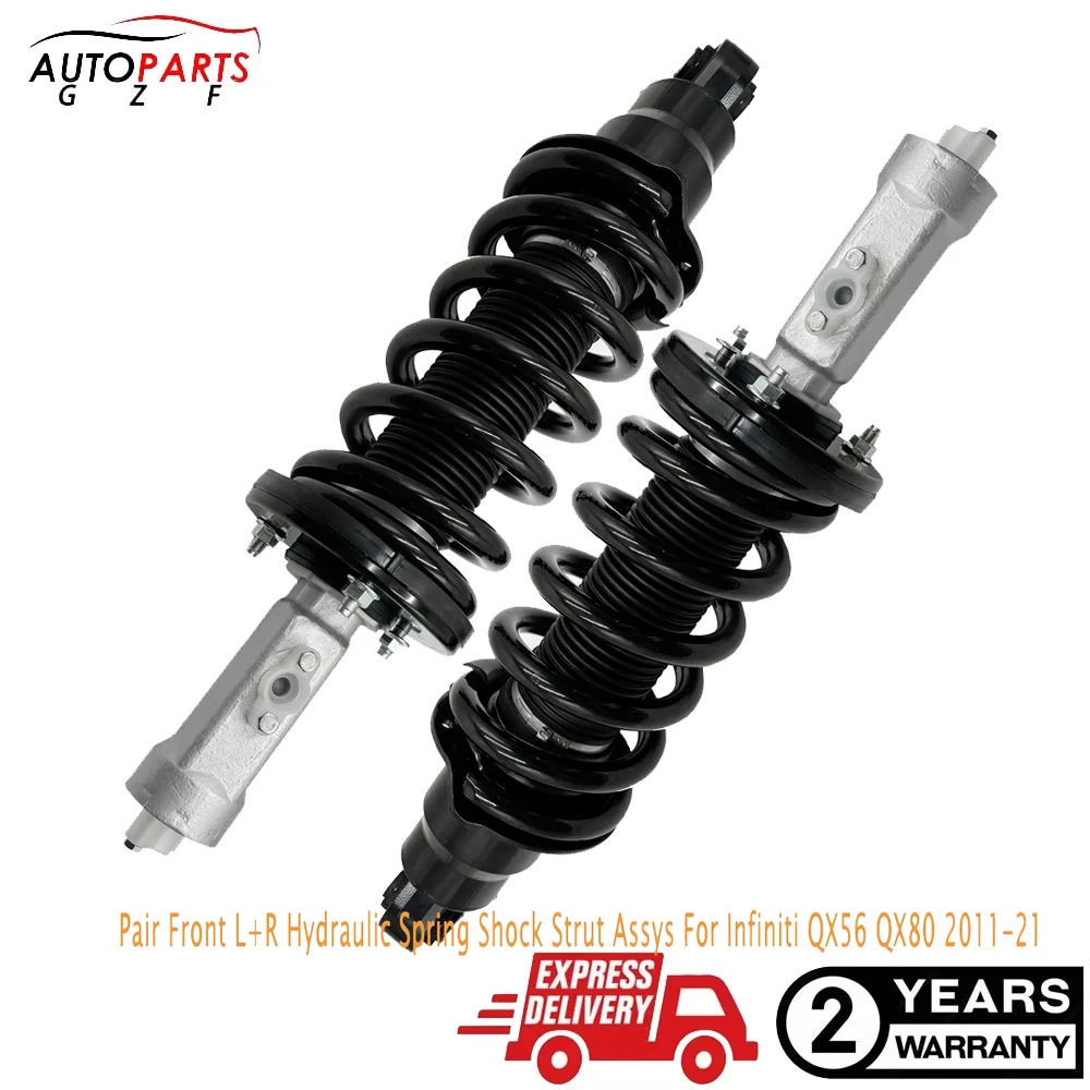 

Pair Front L+R Hydraulic Spring Shock Strut Assys For Infiniti QX56 QX80 2011-21