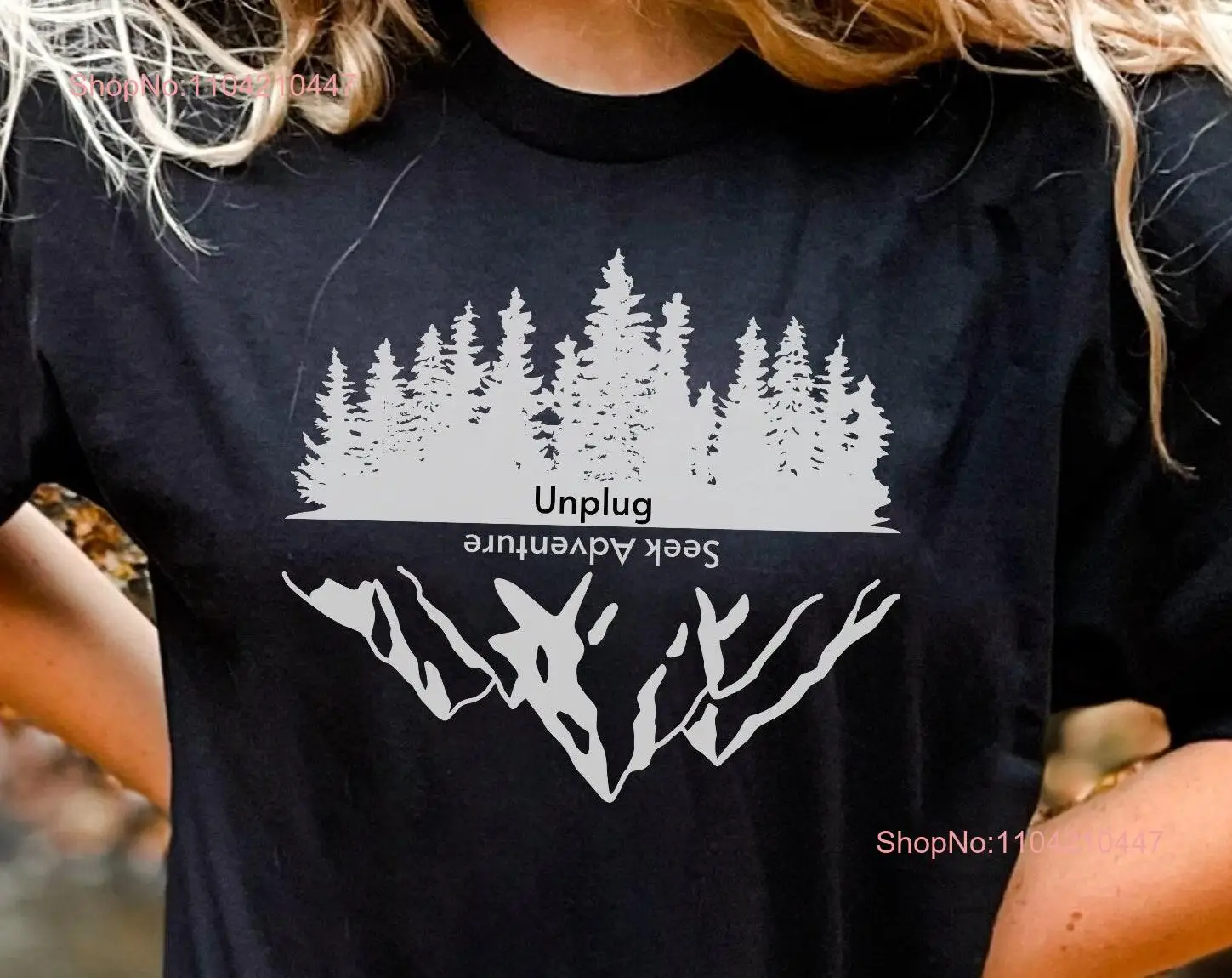 Unplug and Get Outdoor T Shirt Seek Adventure Women's Hiking Camping long or short sleeves