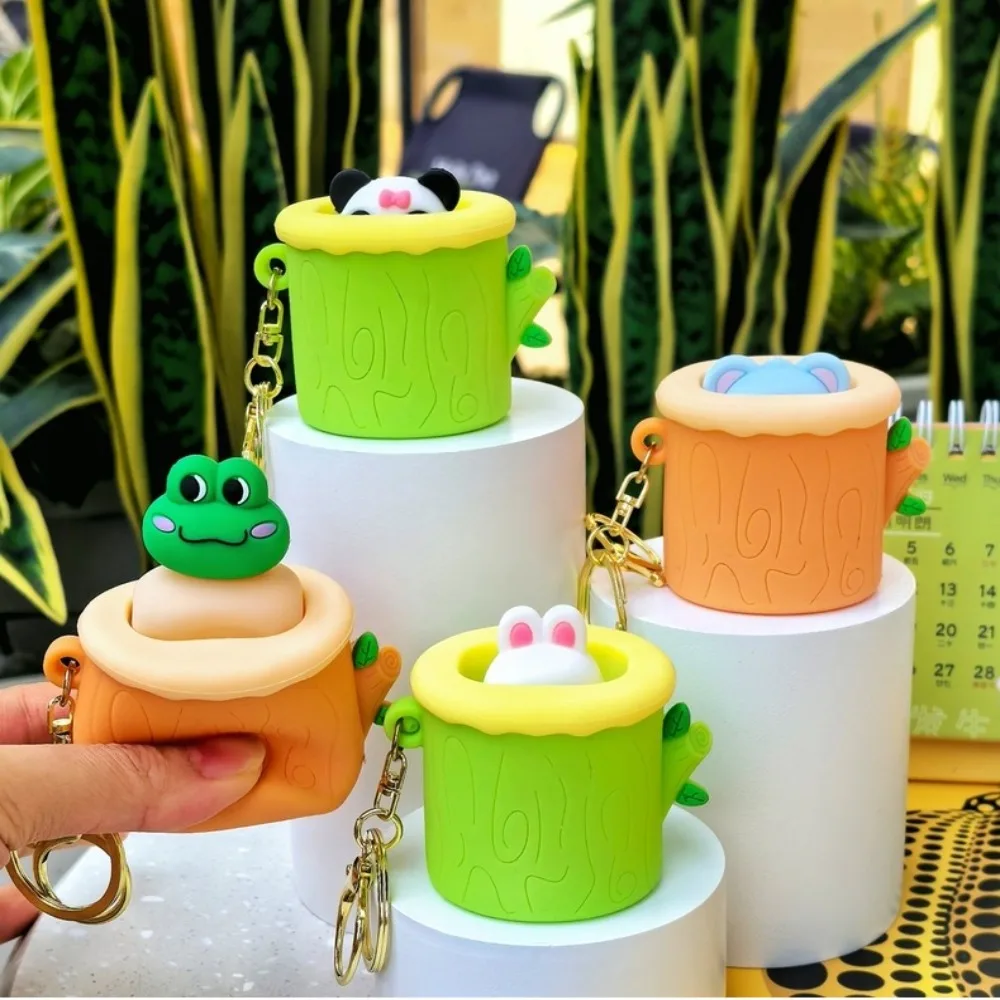 Cute Soft Animal Squeeze Toy Elastic Rabbit Cartoon Fidget Doll Frog Cartoon Pinch Toy Keychain Practical Jokes