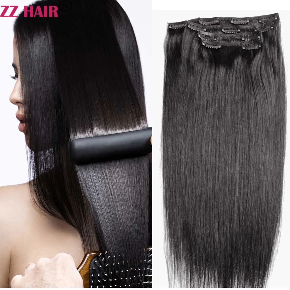 

ZZHAIR 100% Brazilian Human Remy Hair Extensions 16"-24" Clips-in 4pcs Set 70g-80g Four Pieces 1x20cm 1x15cm 2x10cm Natural