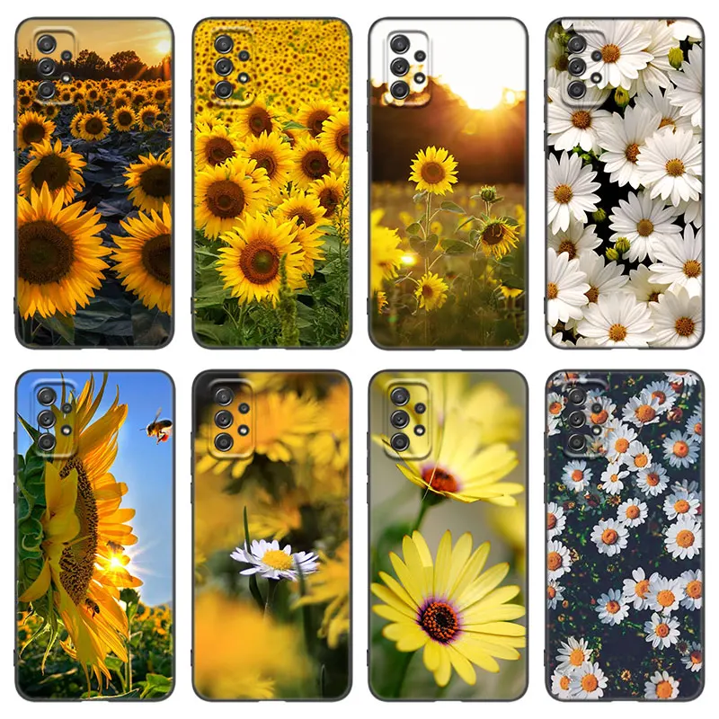 Summer Daisy Sunflower Floral Phone Case For Samsung A21 A30 A50 A52 S A13 A22 A32 4G A23 A33 A53 A73 5G A12 A31 A51 A70 A71 A72