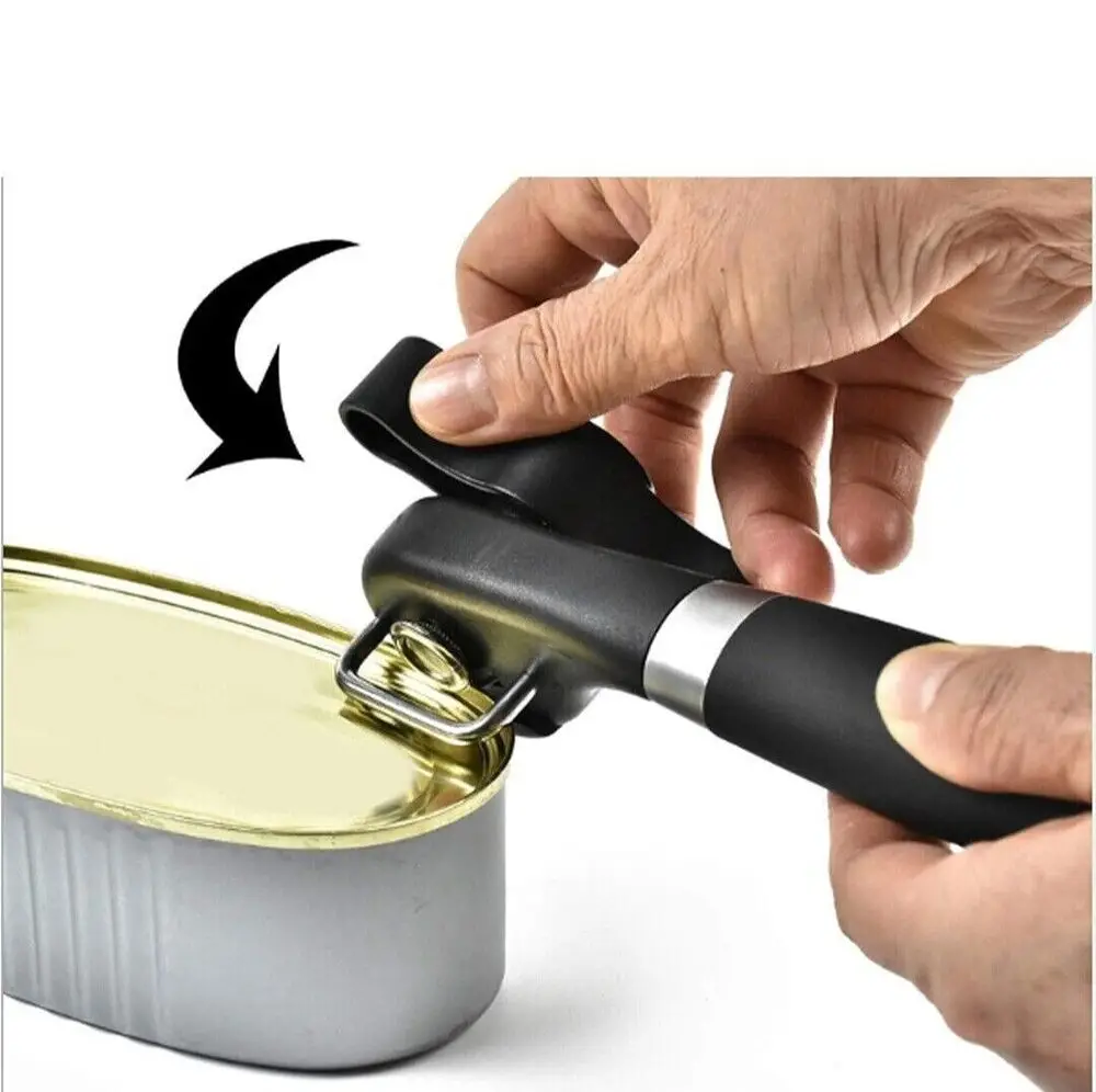 Safe Cut Can Opener, Smooth Edge Can Opener Handheld, Food Grade Stainless Steel Cutting Can Opener for Kitchen & Restaurant