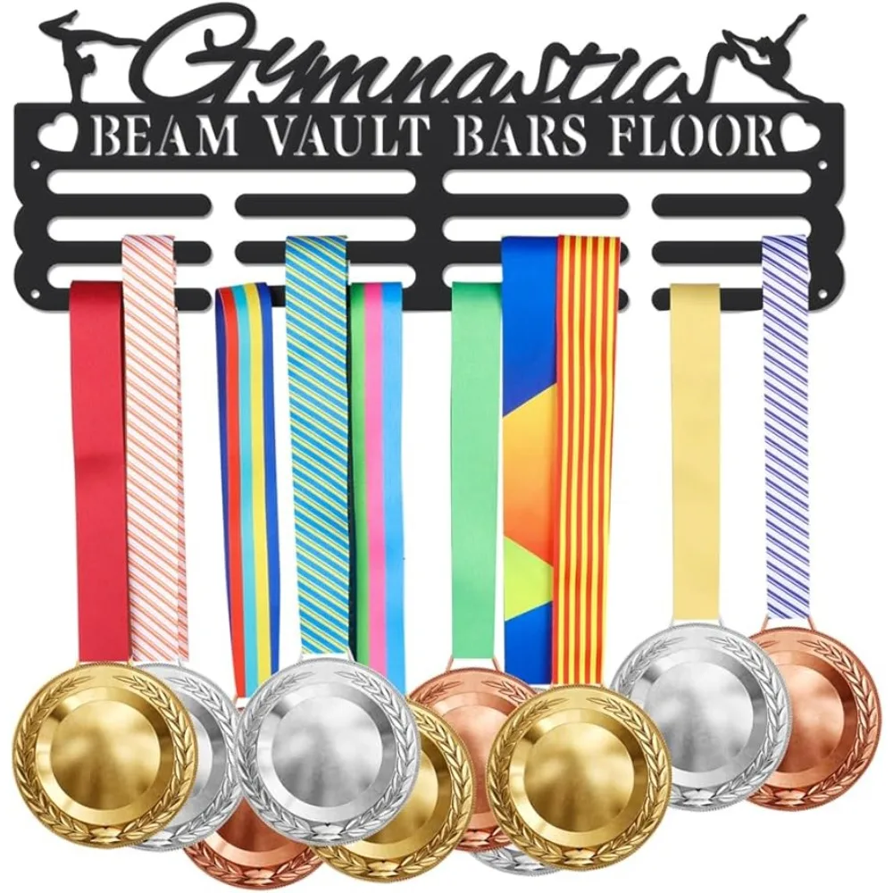 

Combined Gymnastics Medal Hanger Beam Vault Bars Floor Medal Holder with 12 Lines Sturdy Steel Award Display Holders for 60+