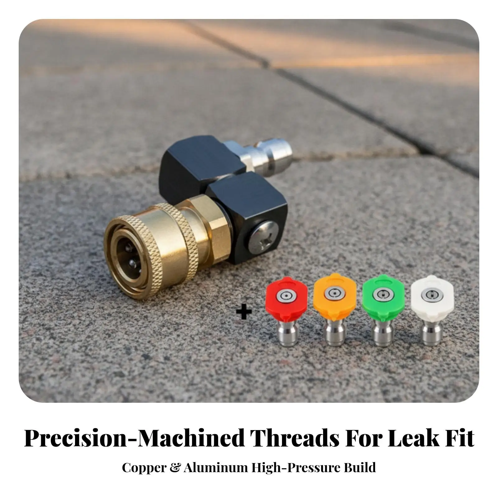 High Pressure Washer Nozzle Rotating Cleaner Swivel Coupler Quick Connect Spray Tips for Pressure Washer Hose