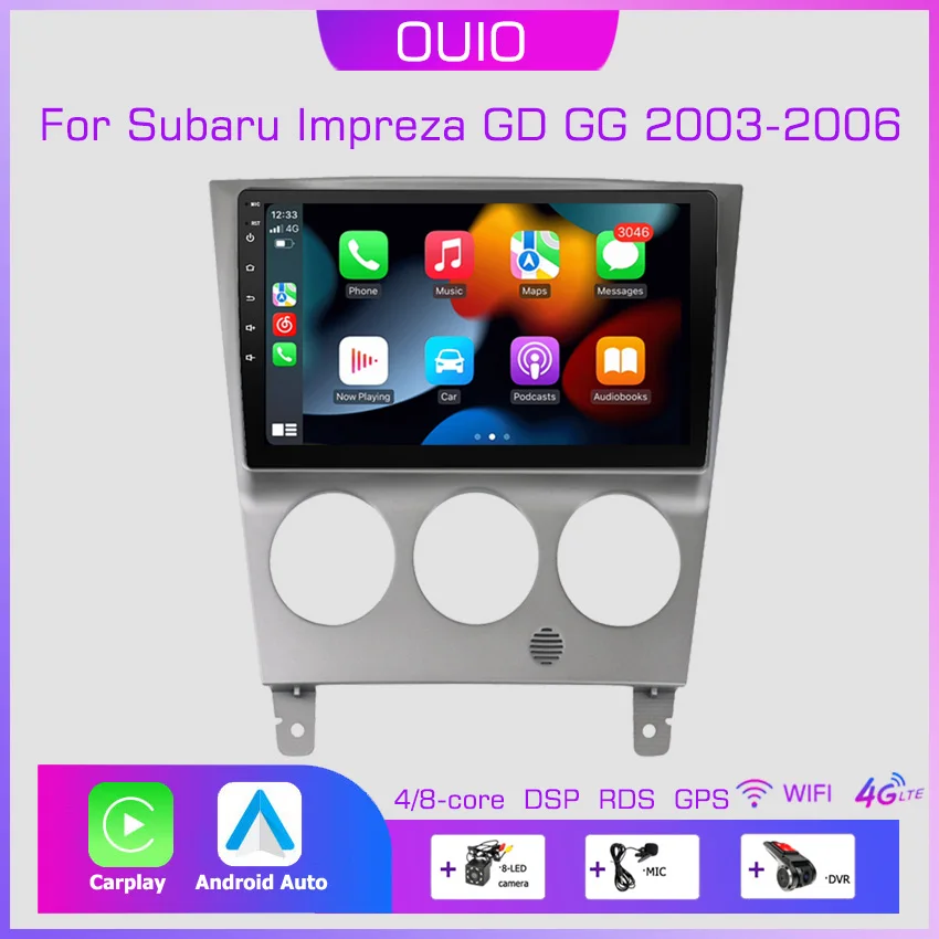 

2din Android10 Car Radio Multimedia Player Carplay Auto GPS Navigation DSP NO DVD For Subaru Impreza GD GG 2003 2004 2005 2006