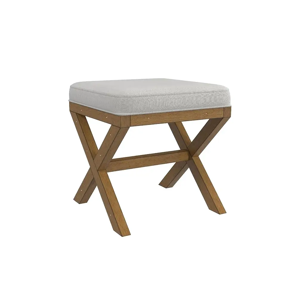 

Somerset Backl Wood Vanity Stool For Makeup Room Or Bathroom, Dark Driftwood