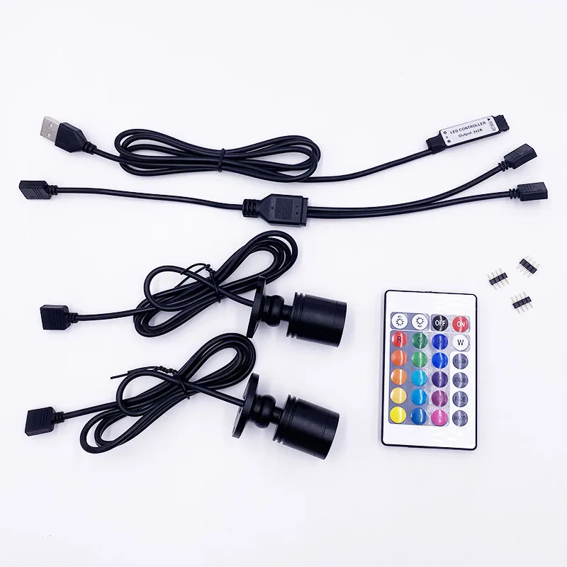 RGB-LED-Strahler, USB, 5 V, dimmbar, Farbe, Mini-Deckenstrahler, 1 W, 3 W, Schaufenstermuster, Schaufensterlicht, Raumdekoration, 1 bis 4 Fernbedienungsset – Detail 7