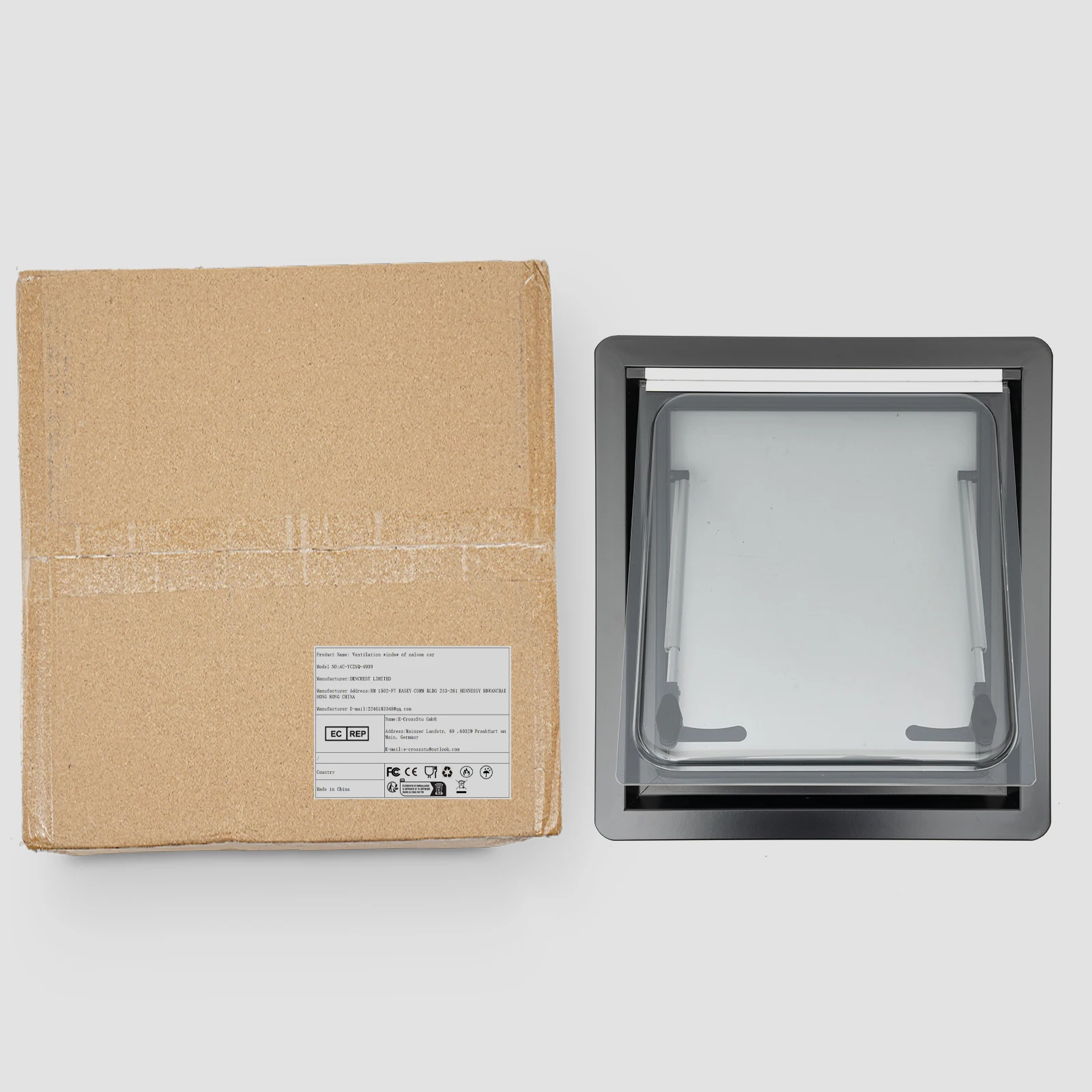 Durable RV Caravan Hinged Window, Adjustable Angles, Sun Shade and Screen