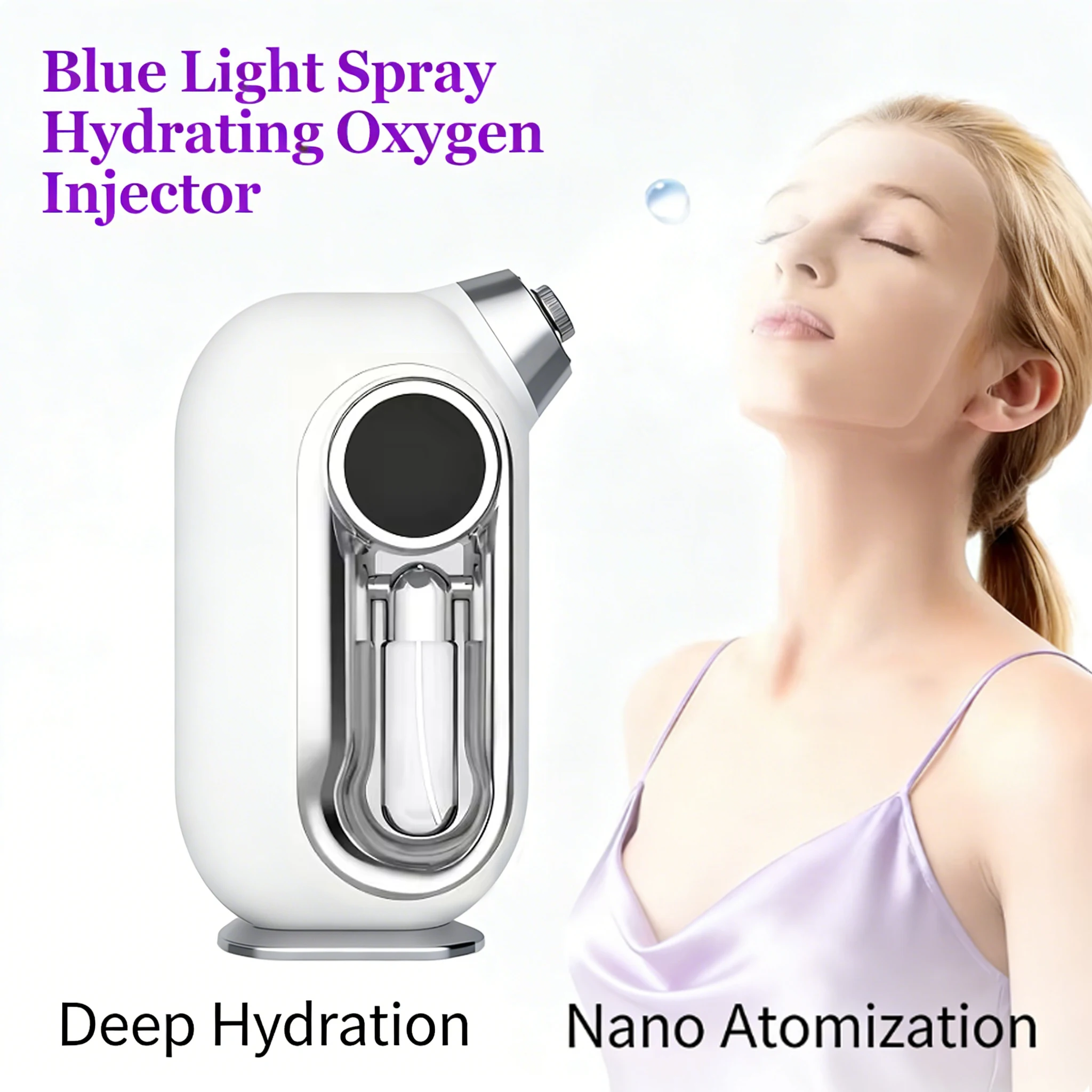 Spray Hidratante Facial con Infusión de Nano Oxígeno, Limpiador Facial Eléctrico de Limpieza Profunda, Mejora la Piel Facial Seca, Rociador de Niebla