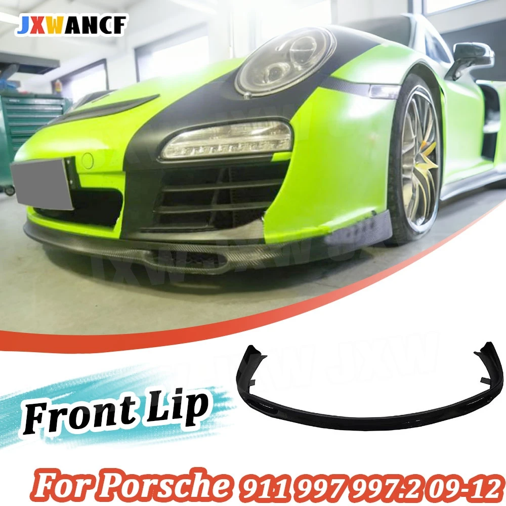 

JXWANCF Car Front Bumper Lip Chin Spoiler for Porsche 911 997 997.2 2009-2012 Carbon Fiber FRP Bumper Lip Spoiler